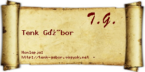 Tenk Gábor névjegykártya